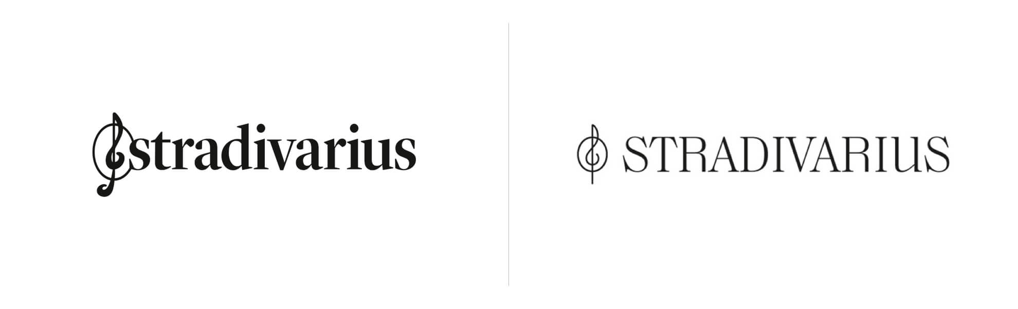 Stare i nowe logo sieci sklepów Stradivarius