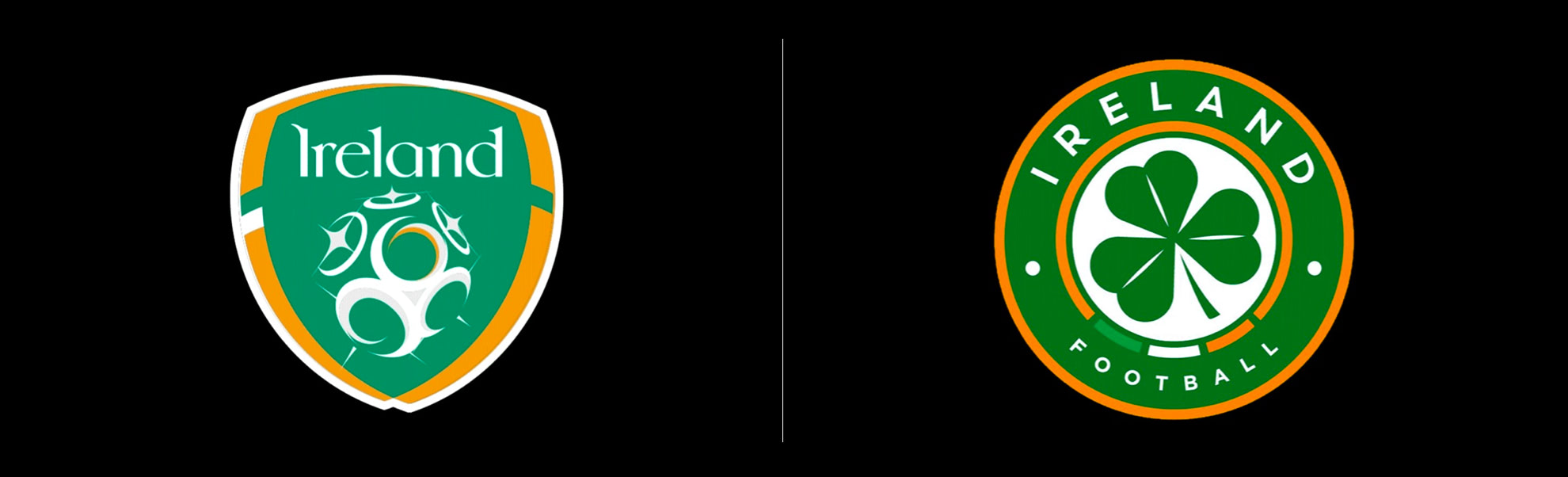stare i nowe logo Irlandzki związek piłkarski