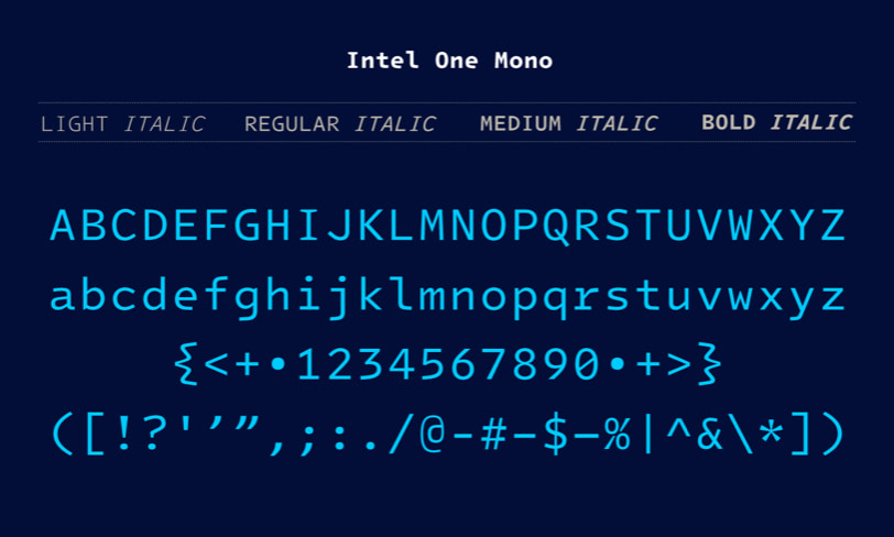 Darmowa czcionka z polskmi znakami Intel One Mono