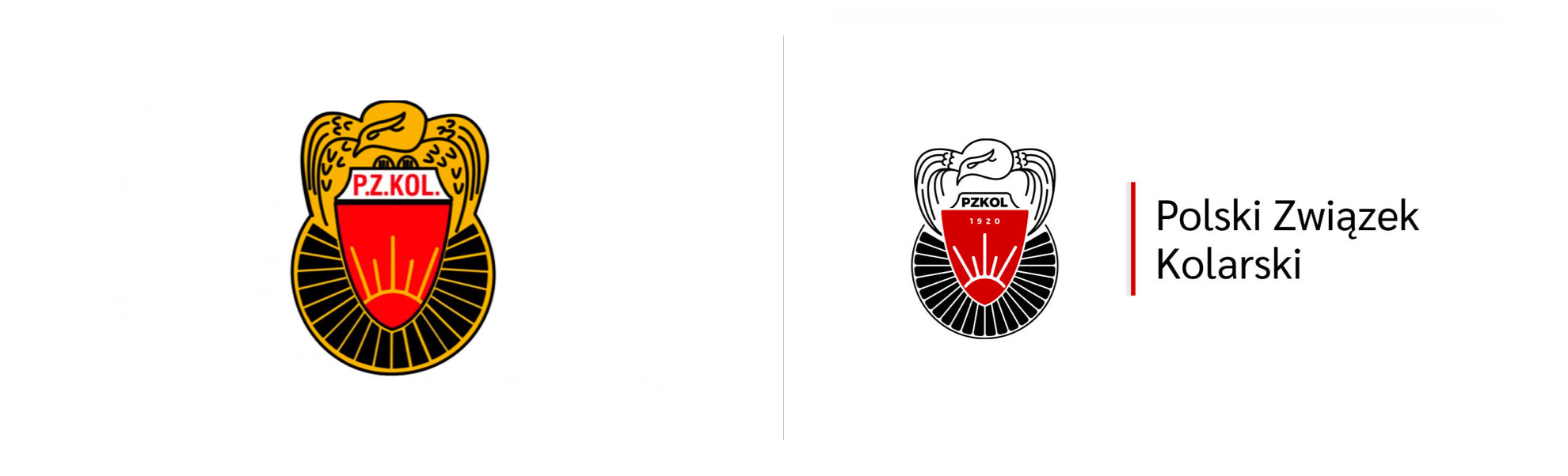 Stare i nowe logo Polskiego Związku Kolarskiego