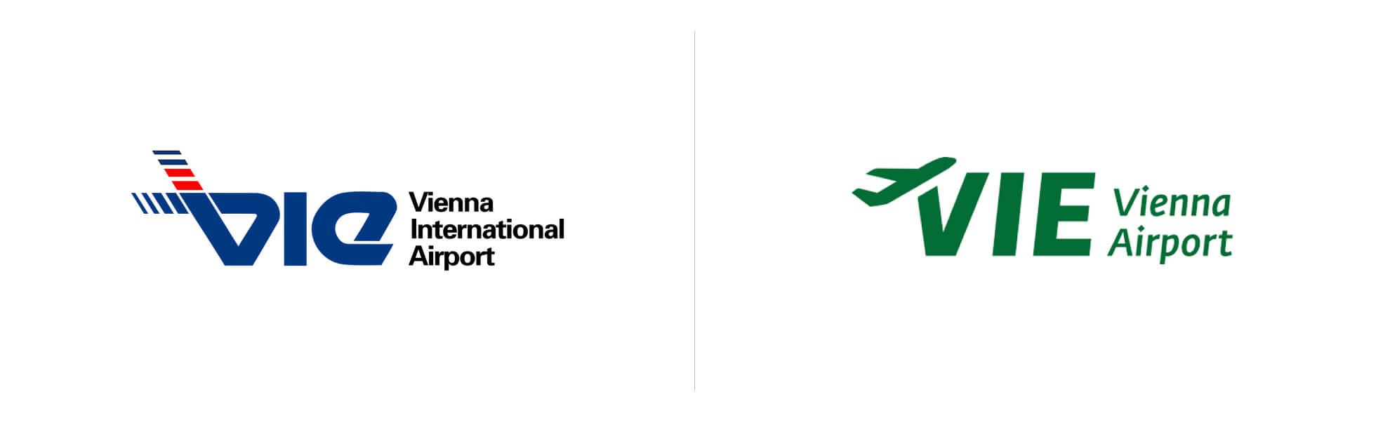stare i nowe logo lotniska we wiedniu