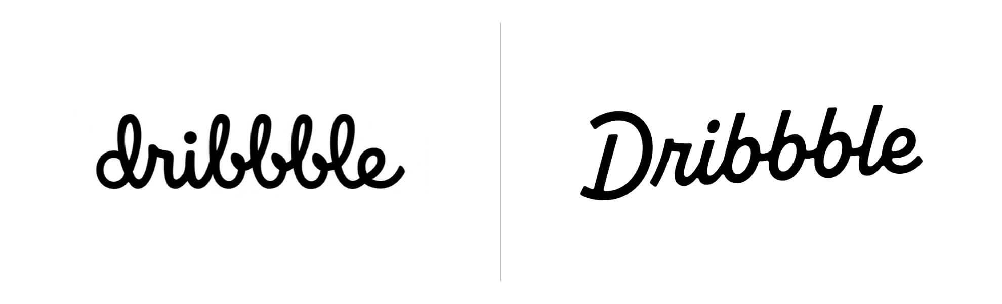 Stare i nowe logo Dribbble