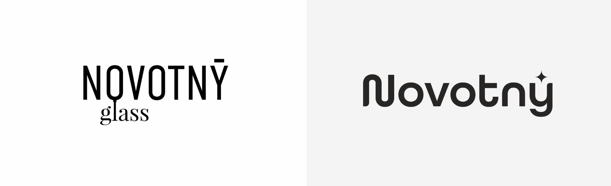 Rodzinna huta szkła Novotny stare i nowe logo